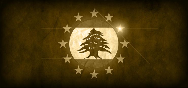Europa Libanon Flagg
